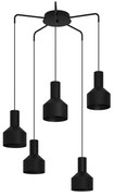 Lampadario Moderno Casibare 5 Luci Acciaio Nero