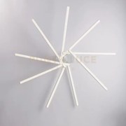Plafoniera con luci orientabili in metallo e alluminio laccato bian...