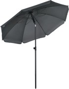 Ombrellone da Giardino Ø180x209 cm in Poliestere e Acciaio Grigio...