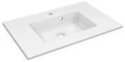Lavabo integrale rettangolare vasca centrale Neo L 91 x H 11 x P 49 cm in porcellana bianco