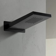 Soffione doccia a sbalzo 22x50 cm nero opaco in acciaio inox