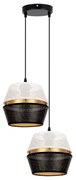 Lampadario a cavo PARIS 2xE27/60W/230V bianco/nero/oro
