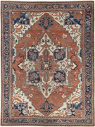 Heriz Tappeto 350 x 460 Rosso (Iran) Annodato A Mano