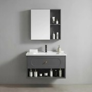 Set di mobili da bagno con lavabo River 60cm Grey