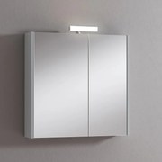 Pensile con luce Akira L 71.5 x P 15.5 x H 70 cm laccato lucido grigio chiaro