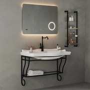 Mobile bagno sospeso 115 cm in metallo nero opaco con lavabo   Gardenia