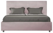 Letto contenitore da 160x200 in microfibra glicine Mika