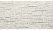 Pannello decorativo effetto pietra mattoni 3D set 12 pz 8,6 mt2 rivestimento murale in PU 120 x 60 x 2,5 Quarzite Bianco