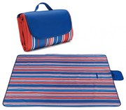 Coperta da picnic con motivo a righe blu-rosso 200 x 145 cm