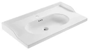 Lavabo integrale rettangolare vasca centrale Charm L 91.8 x H 20 x P 49.7 cm in ceramica bianco