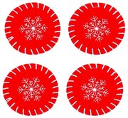 Sottobicchieri rossi con motivo natalizio in set di 4 pezzi - Casa Selección