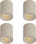 Set di 4 faretti moderni da superficie beige GU10 50mm ruotabili e inclinabili - Rondoo Up