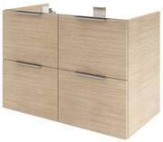 Mobile da bagno sotto lavabo SENSEA Neo marrone lucido L 90 x H 64 x P 48 cm 4 cassetti, lavabo non incluso