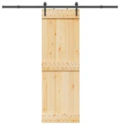 Porta Scorrevole Con Set Hardware 70x210 Cm Legno Massello Pino /