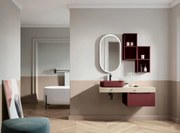 Mobile da bagno sotto lavabo rovere chiaro e rosso jaipur, lavabo non incluso