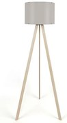 Lampada Treppiede Da Pavimento 38x140 Cm Design Moderno 60W Beige E Crema