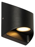 Lampada da parete per esterni moderna nera con LED 2 luci IP54 - Mal