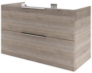 Mobile da bagno sotto lavabo Neo rovere lucido L 105 x H 64 x P 48 cm 2 cassetti, lavabo non incluso