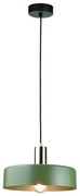 Lampadario a sospensione con filo HAKI 1xE27/60W/230V verde/nero/cromo lucido