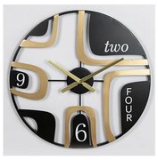 Orologio da parete 1xAA diametro 60 cm nero/oro