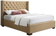 Letto con contenitore con Testata trapuntata - 160 x 200 cm - Tessuto - Beige - MASSIMO