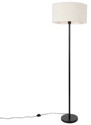 Lampada da terra nera con paralume grigio chiaro 50 cm - Simplo