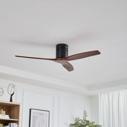 Lucande ventilatore da soffitto Vindur, nero/legno, DC, silenzioso