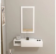 Mensola + specchio a parete VIEN bianco