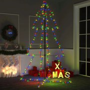 Albero di Natale a Cono con LED per Interni Esterni, Albero di Natale a Cono 240 LED per Interni Esterni 118x180 cm