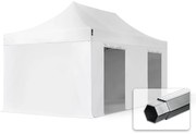 TOOLPORT 3x6m gazebo pieghevole PES con laterali, PROFESSIONAL alluminio, bianco - (600216)