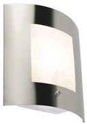 Lampada da parete per esterni in acciaio IP44 con sensore crepuscolare - Emmerald