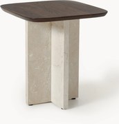 Tavolino in legno di quercia e marmo Naida
