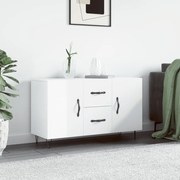 Credenza bianco lucido 100x36x60 cm in legno multistrato