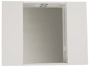 Specchiera bagno in legno 81 cm a 2 ante con faretto LED Bianco Lucido