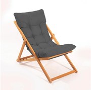 Lettino da giardino grigio/faggio