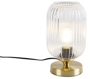 Lampada da tavolo Art Déco ottone con vetro - Banci