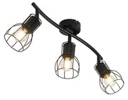 Faretto da soffitto moderno nero 63 cm 3 luci orientabili - Botu