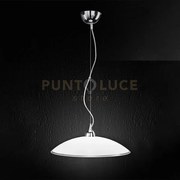Skirt sospensione 1 luce in vetro bianco lucido finitura cromo atta...