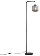 Lampada da terra di design nera con vetro fumé - Ana