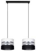 Lampadario a sospensione con filo CORAL 2xE27/60W/230V bianco e nero