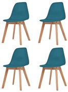 Sedie Da Pranzo 4 Pz Turchese İn Plastica /