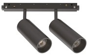 Proiettore Regolaile Ego Alluminio Nero 2 Luci 24W 3000K Luce Calda 1-10W