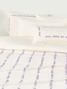 Copripiumino in percalle di cotone con scritta ricamata Roya