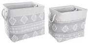 Set di Cestini DKD Home Decor Grigio Cotone (45 x 35 x 40 cm) (2 Pezzi)