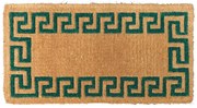 Zerbino Imperiale in Cocco Naturale con Cornice Grecata Verde 45x90 cm – Made in India