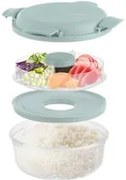 Lunch box per poke tonda a scomparti azzurro