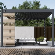 Pannello laterale con lamelle orizzontali 1M Ombréa - Antracite e lamelle con finitura legno