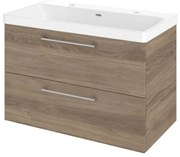 Mobile da bagno sospeso sotto lavabo L 90 x H 58 x P 46 cm marrone opaco, 2 cassetti SENSEA Remix