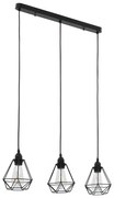 Lampadario Con Design Diamante Nero 3 Lampadine E27 /