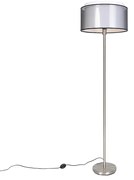 Lampada da terra design acciaio paralume bianco nero 47 cm - SIMPLO